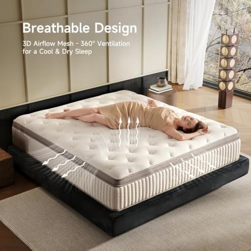 12 Inch Queen Mattress in a Box Hybrid Gel Memory Foam Pocket Spring Soft Plush