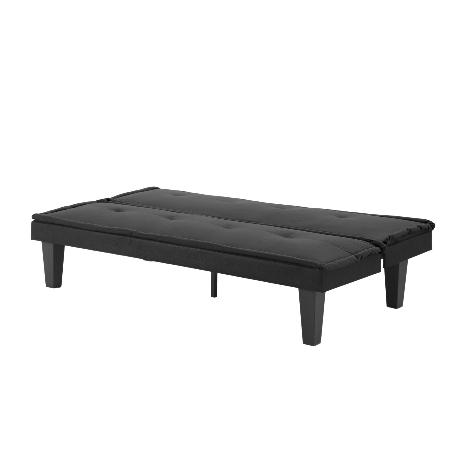 Convertible Futon Sofa Bed, 5 Position Faux Suede Sleeper, Black