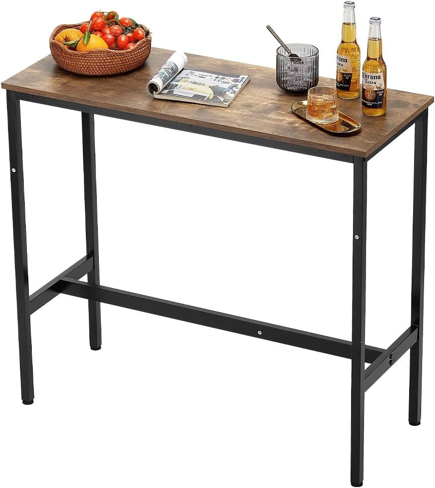 Rustic Industrial High Top Pub Table – Easy Assembly, 39×16 in for Stylish Homes