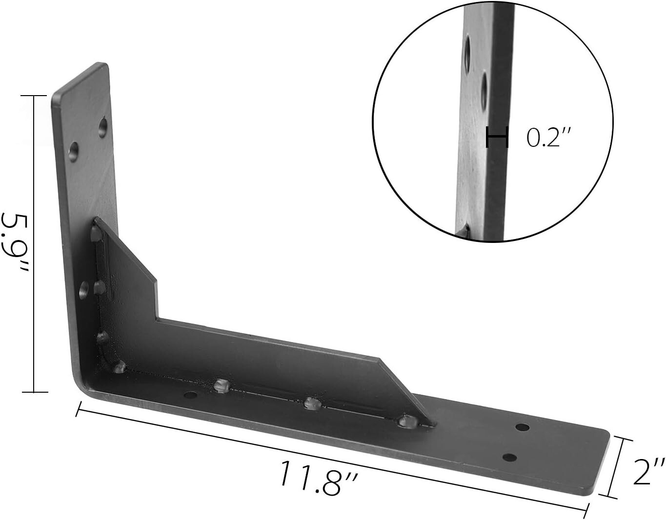 Countertop Support Brackets Heavy Duty, 12″ x 6″ Max Load 330 lb 5 mm Thick Iron