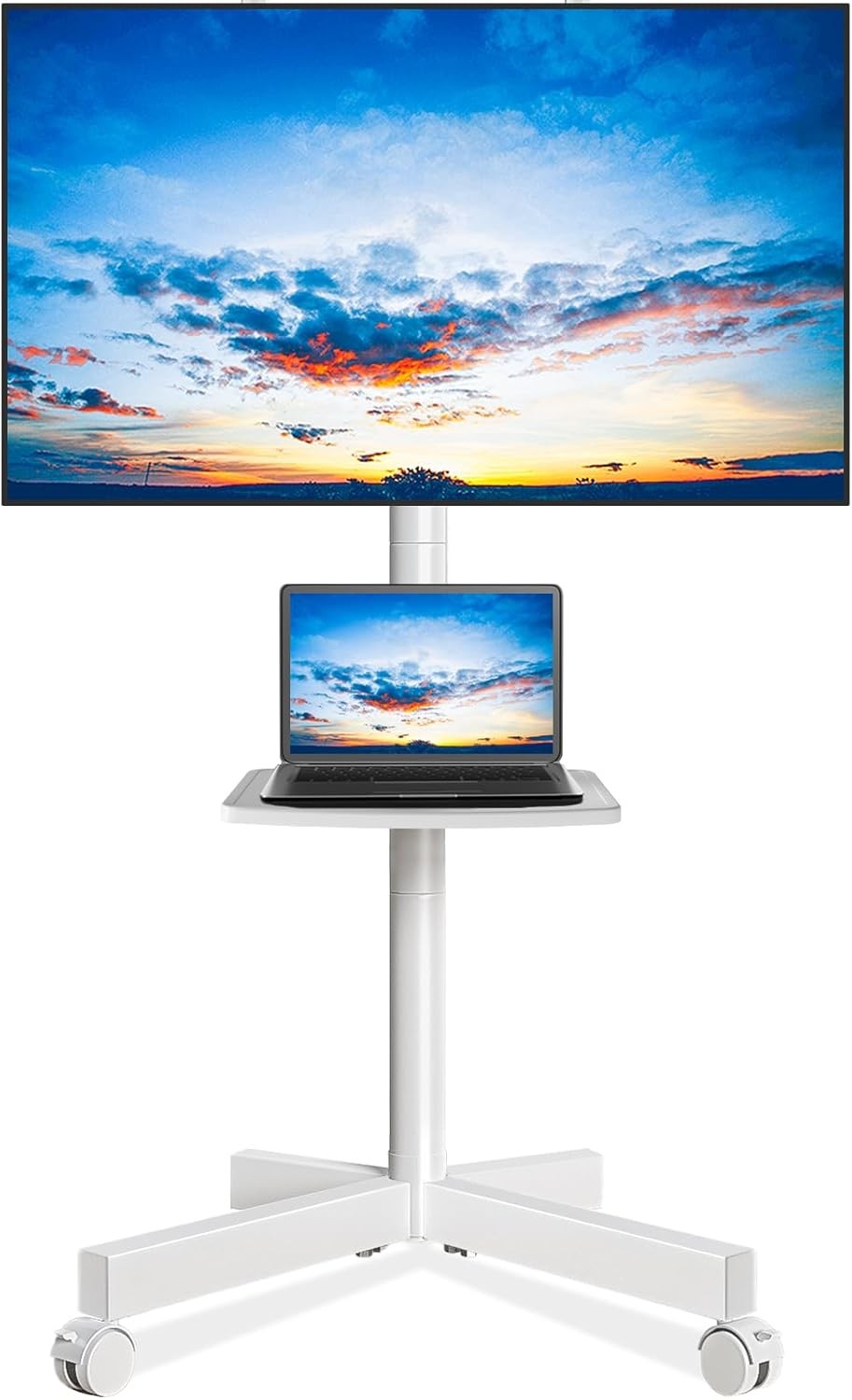 Mobile TV Stand 23-60 Inch LCD LED Flat/Curved Panel Screen TVs up to 88 lbs