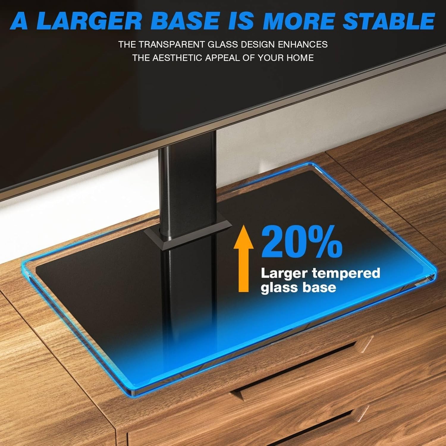 Universal Tabletop TV Stand for 27-60 Inch TVs, Supports 88lbs & Adjustable