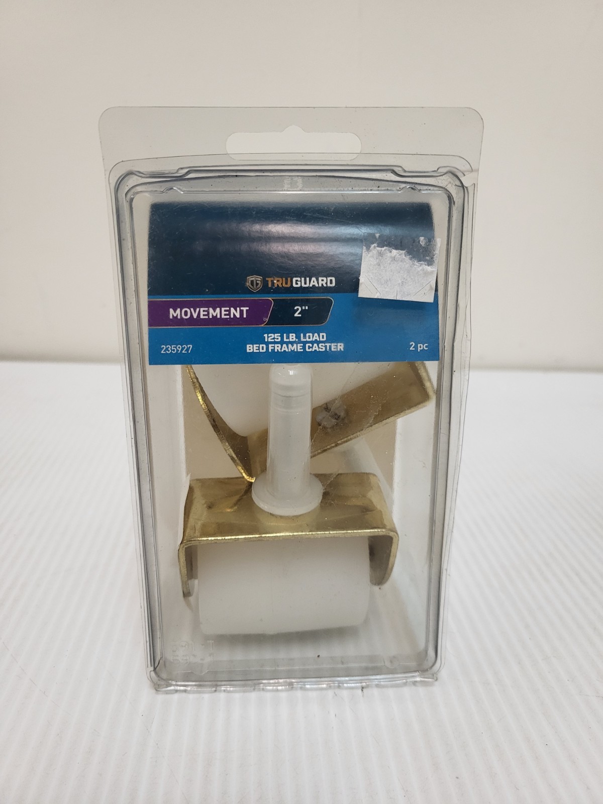 TruGuard F28811TV Wheel Stem Bed Frame Caster With Brake – White 2″ (2 Pack)