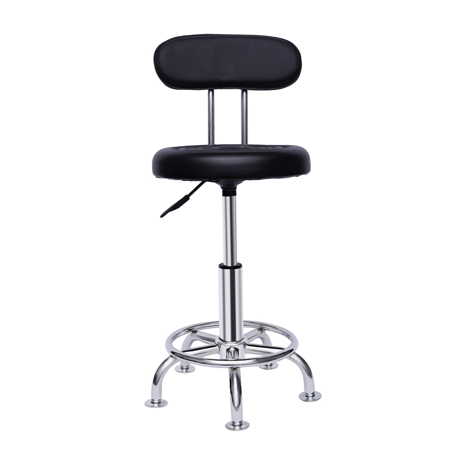 Garage WorkShop Stool Bench Mechanics Swivel Chair Height-Adjustable Seat Black