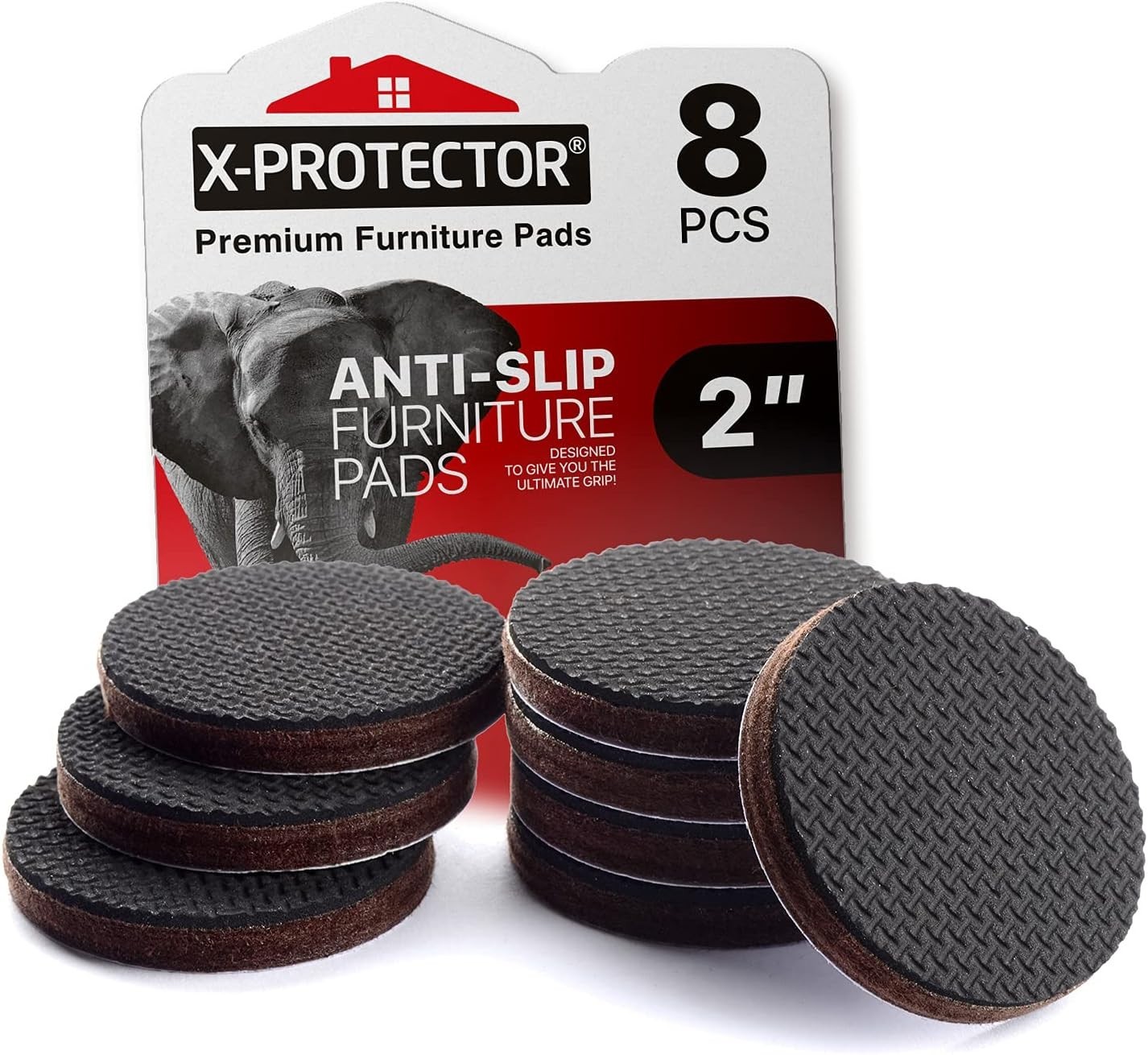 Non Slip Furniture Pads – 8 pcs Furniture Grippers 2″! Self-Adhesive Rubber …