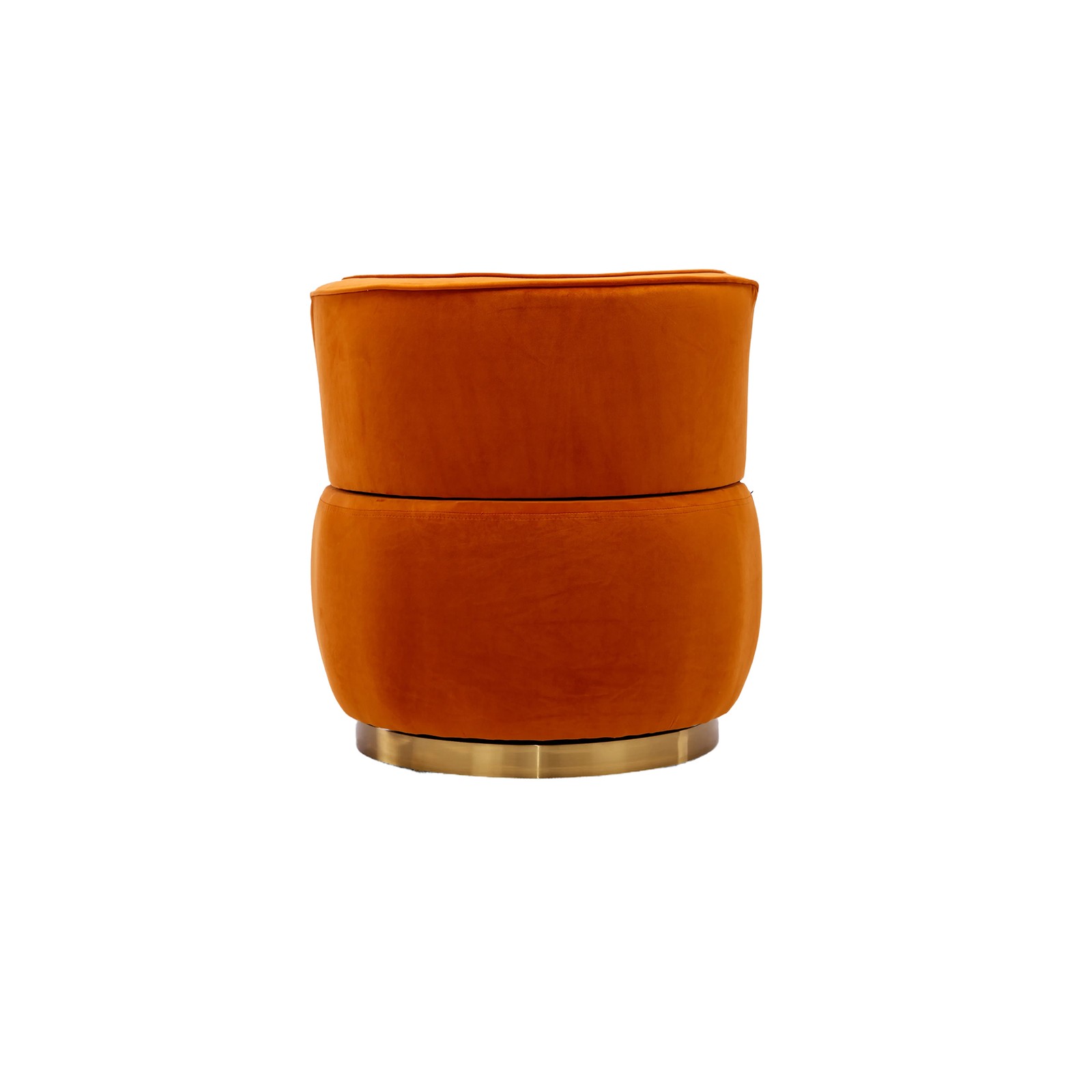 Swivel Barrel Accent Chair, Velvet Orange, 360 Degree Rotation