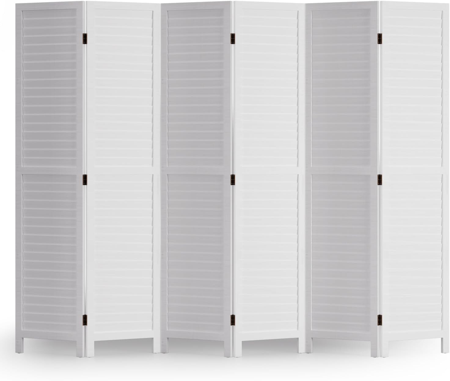 Room Divider 6 Panel Wood 5.57 Ft Tall Privacy Wall Divider Folding Wall Screen