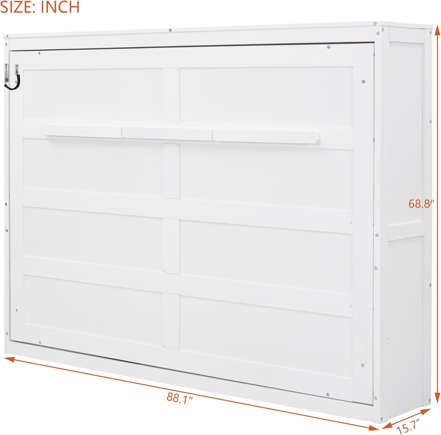 Queen Solid Wood Murphy Bed Chest – Modern Farmhouse Space Saver, White