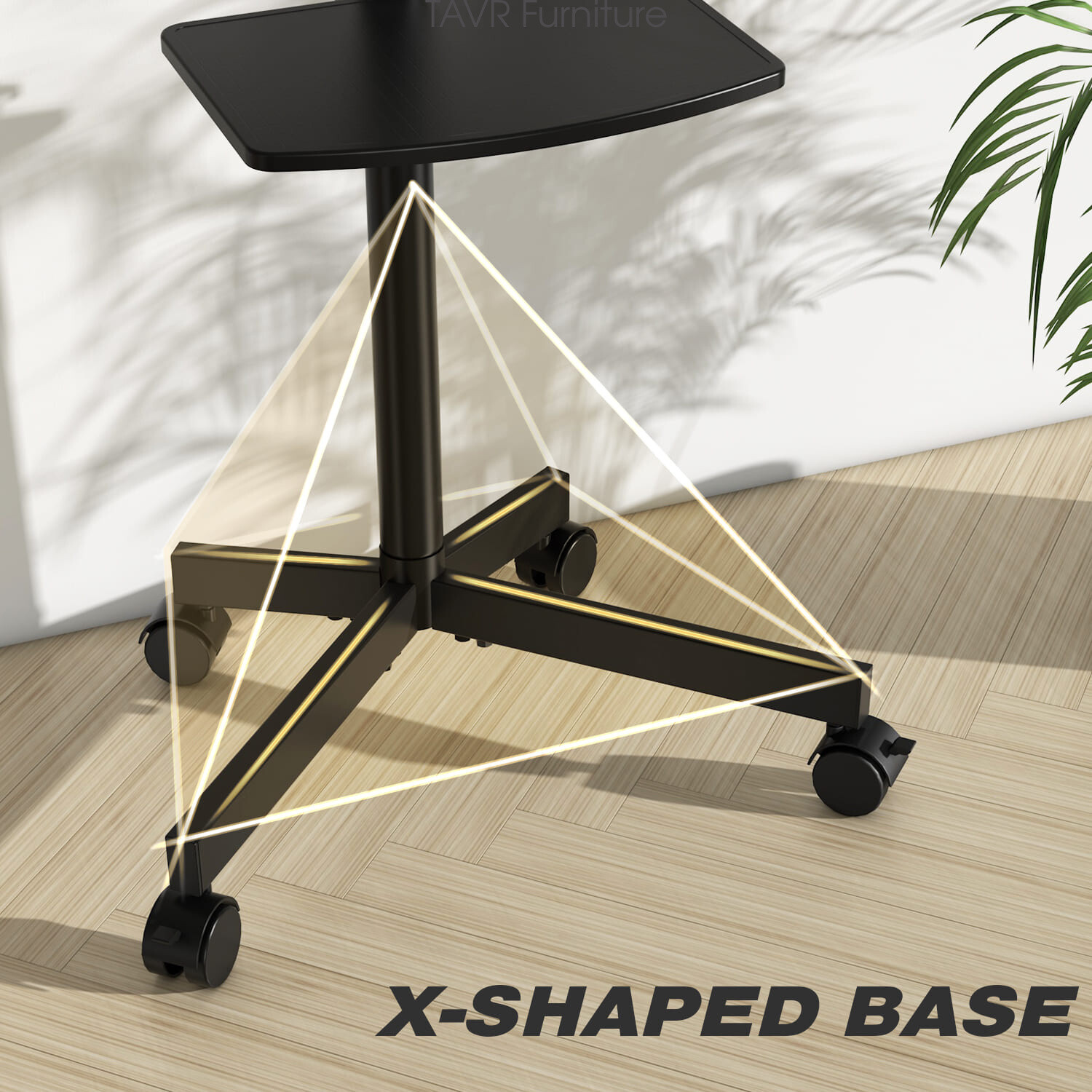 Modern Rolling TV Stand Mobile TV Cart for 32 to 60 inch Flat Panel TVs in Black