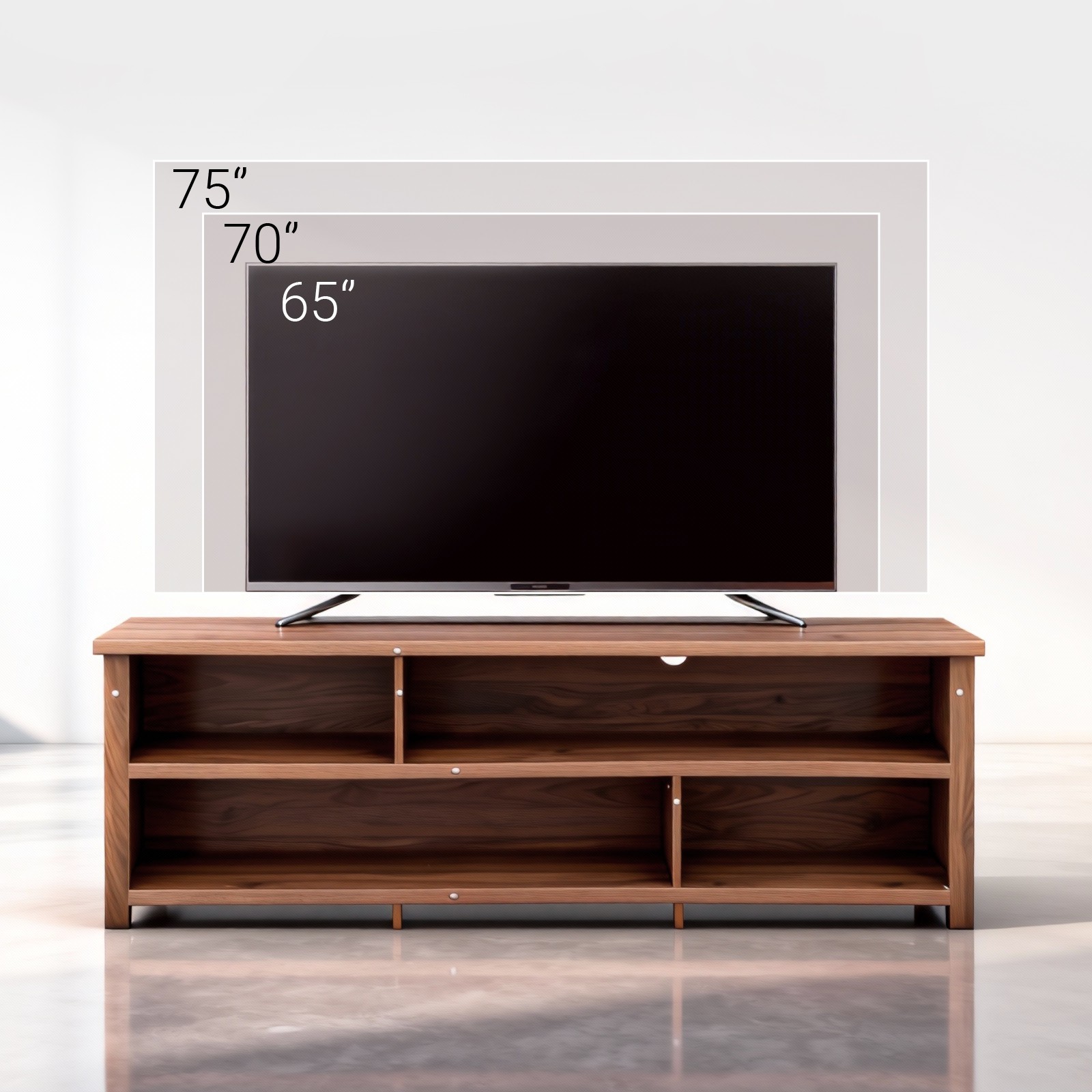 Dark Brown Particle Board TV Stand Double Layer Entertainment Center TV Console
