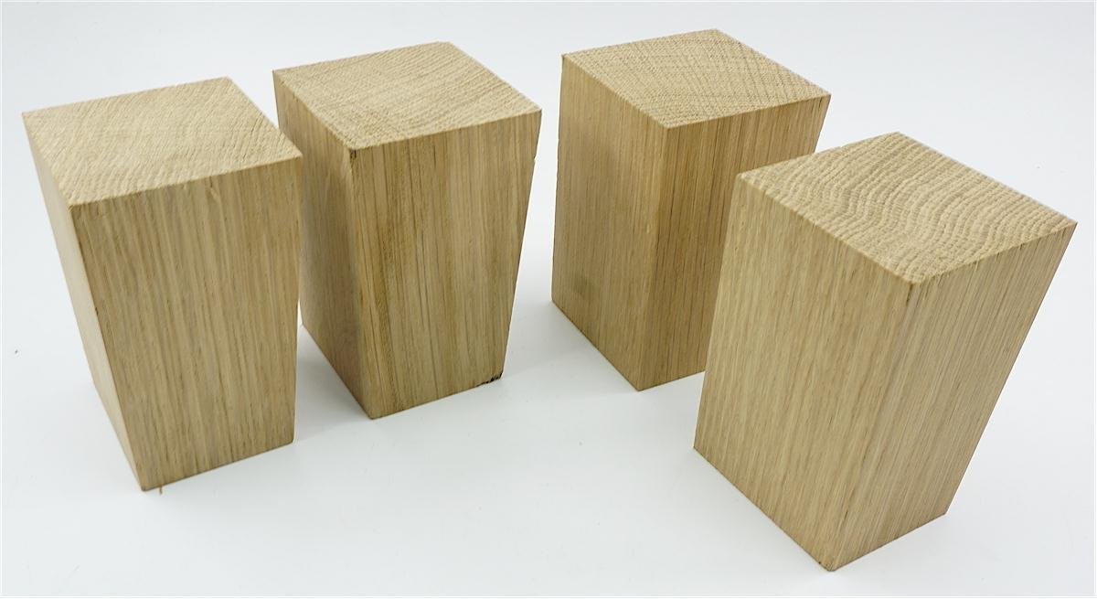 4 Pcs! 4 inch Rift Solid White Oak Wedge Wooden Furniture Cabinet Sofa Feet/Leg