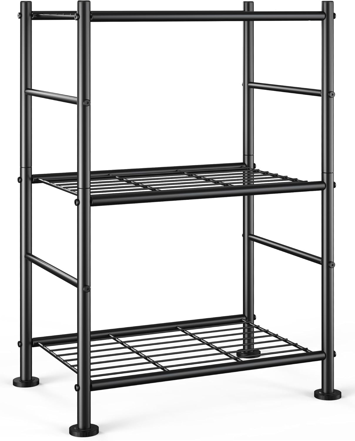 Storage Shelves 3 Tier Shelf Organizer Sturdy Metal Shelving Adjustable Leveling