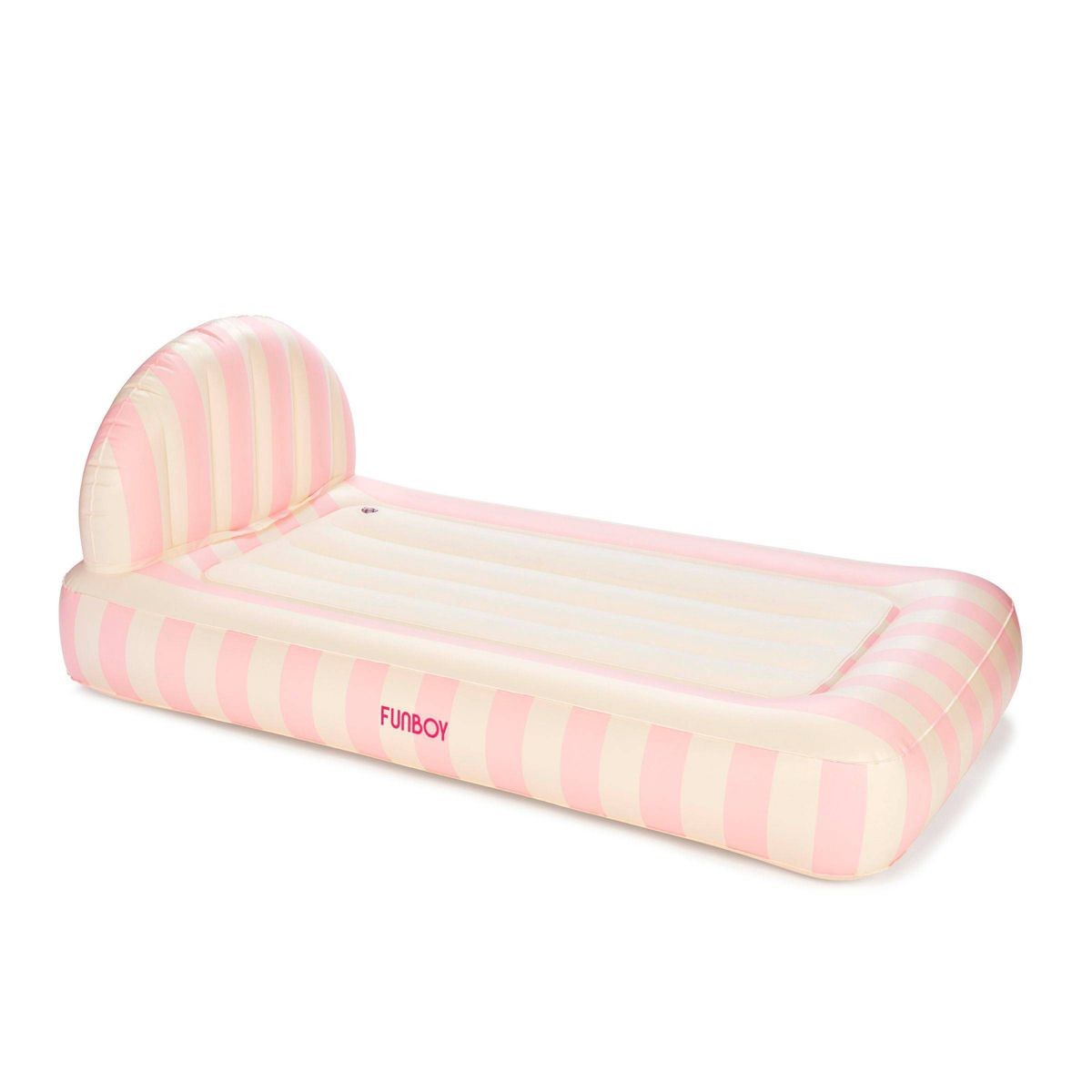 FUNBOY Light Pink Stripe 15"H Kids' Sleepover Twin Air Mattress Bed