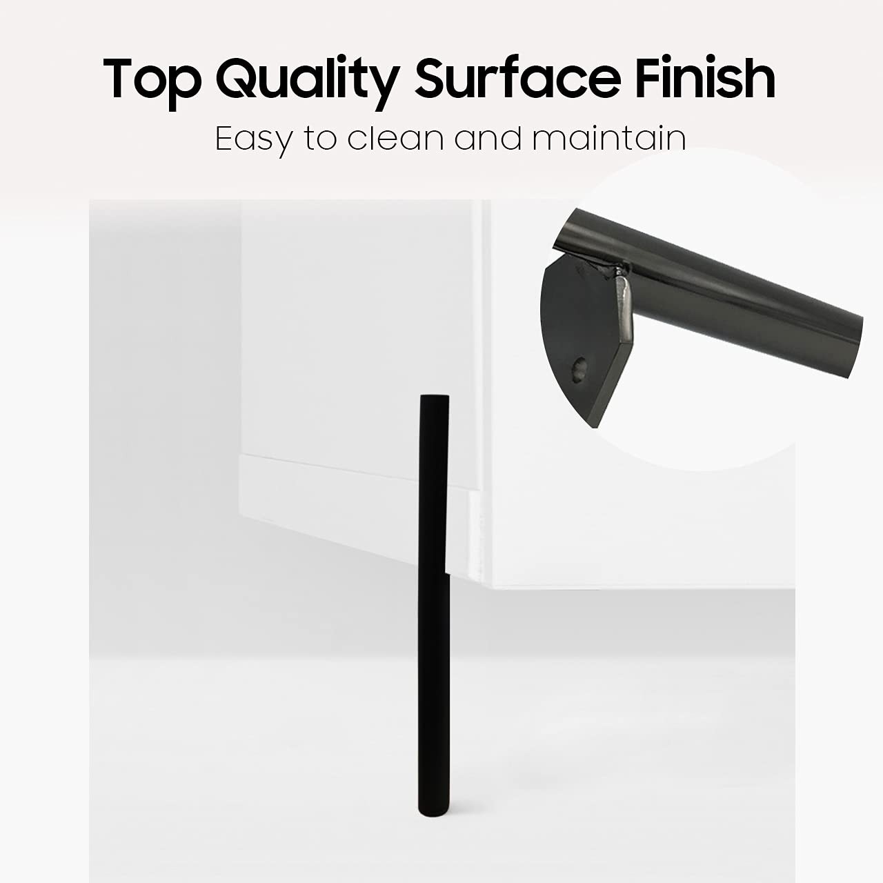 Modern Black Tapered Metal Furniture Legs Side Mounted Iron Feet 7 In 4 Pack
