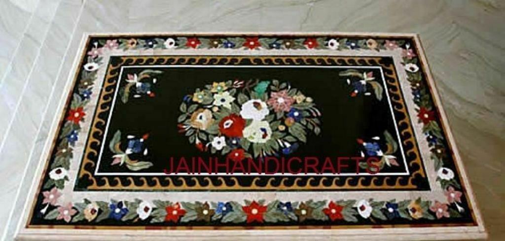 4’x2′ black Marble Dining Coffee Center Table Top inlay Mosaic decor home k15