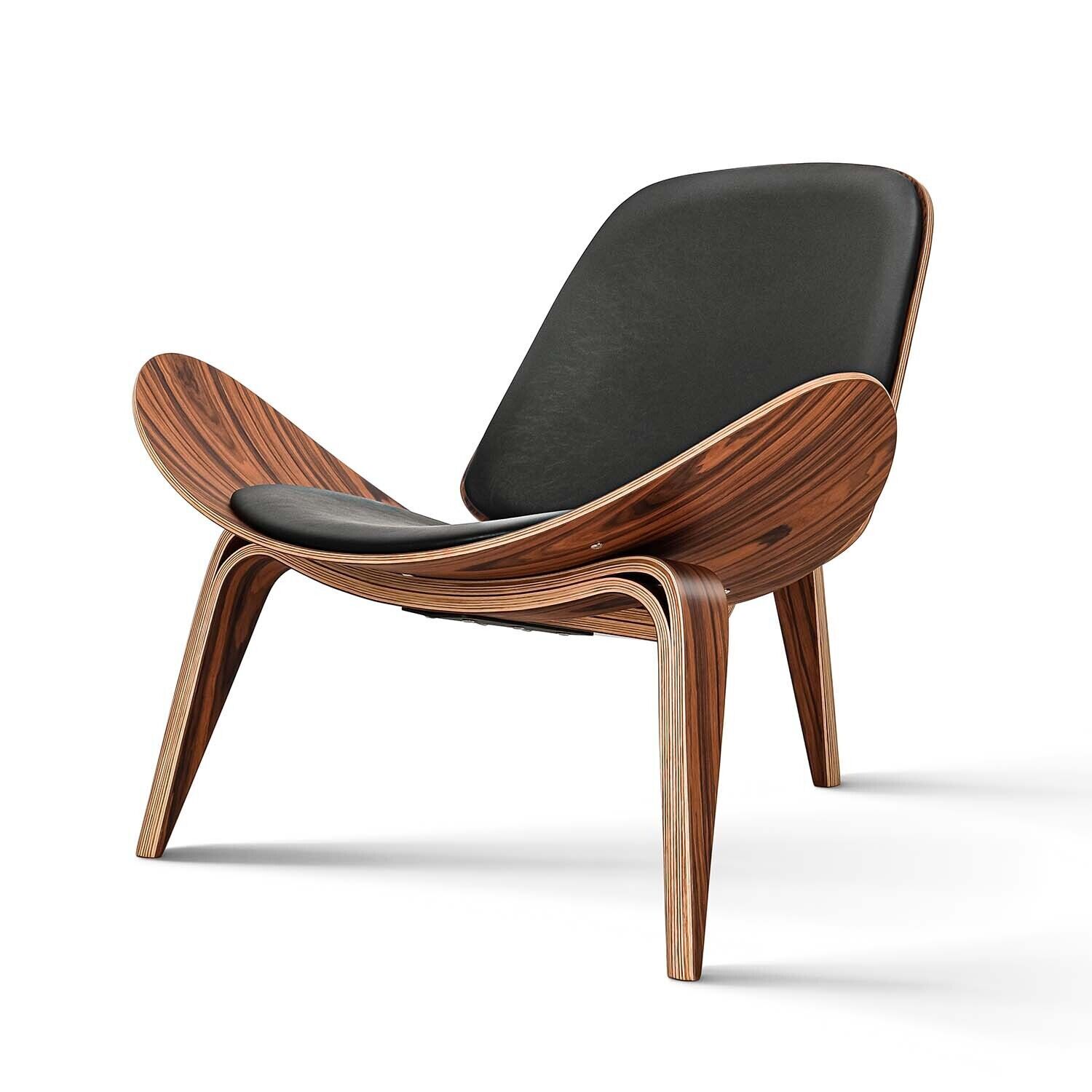 Hans Wegner Replica Lounge Shell Chair Top Grain Leather – Ashtree Frame