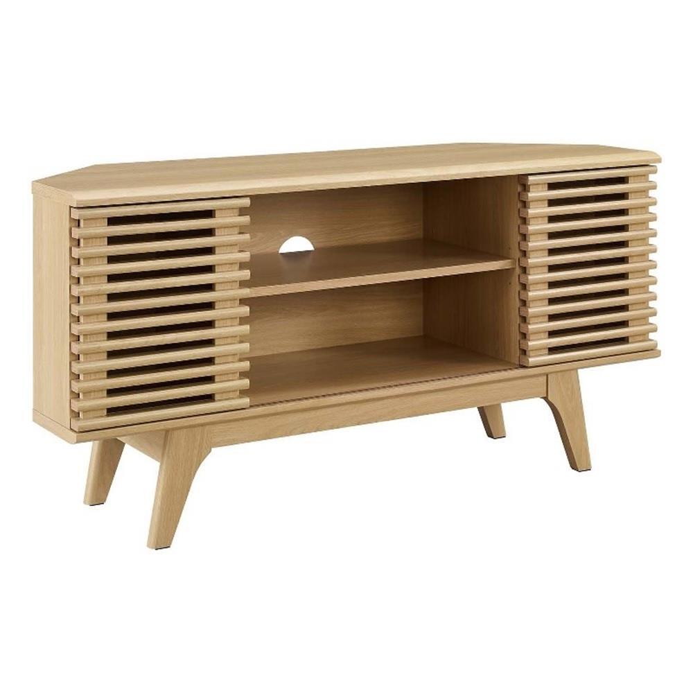 Modway Render 46″ Laminate and Particleboard Corner TV Stand in Oak