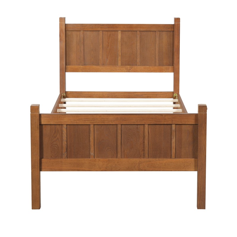 Twin Size Flat Panel Bed w/Headboard &Footboard,Minimalist Modern Platform Bed