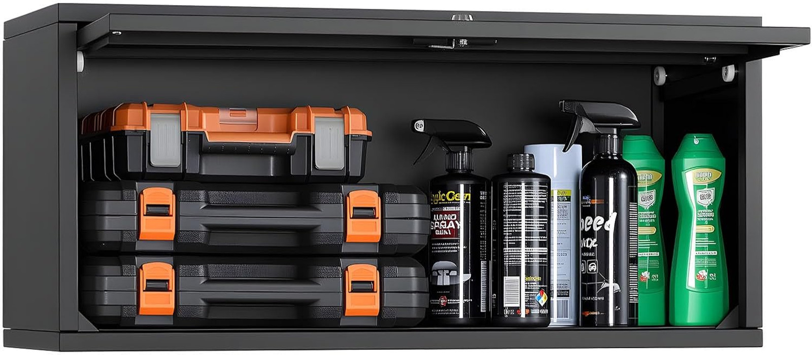 Metal Wall Cabinet, 30.31W X 12.01D X 14.02H Inch, Floating Garage Tool Cabinet