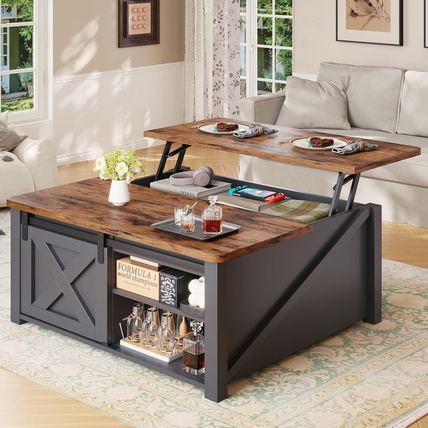 31.5″ Lift Top Coffee Table W/ Storage Square Coffee Tables Living Room