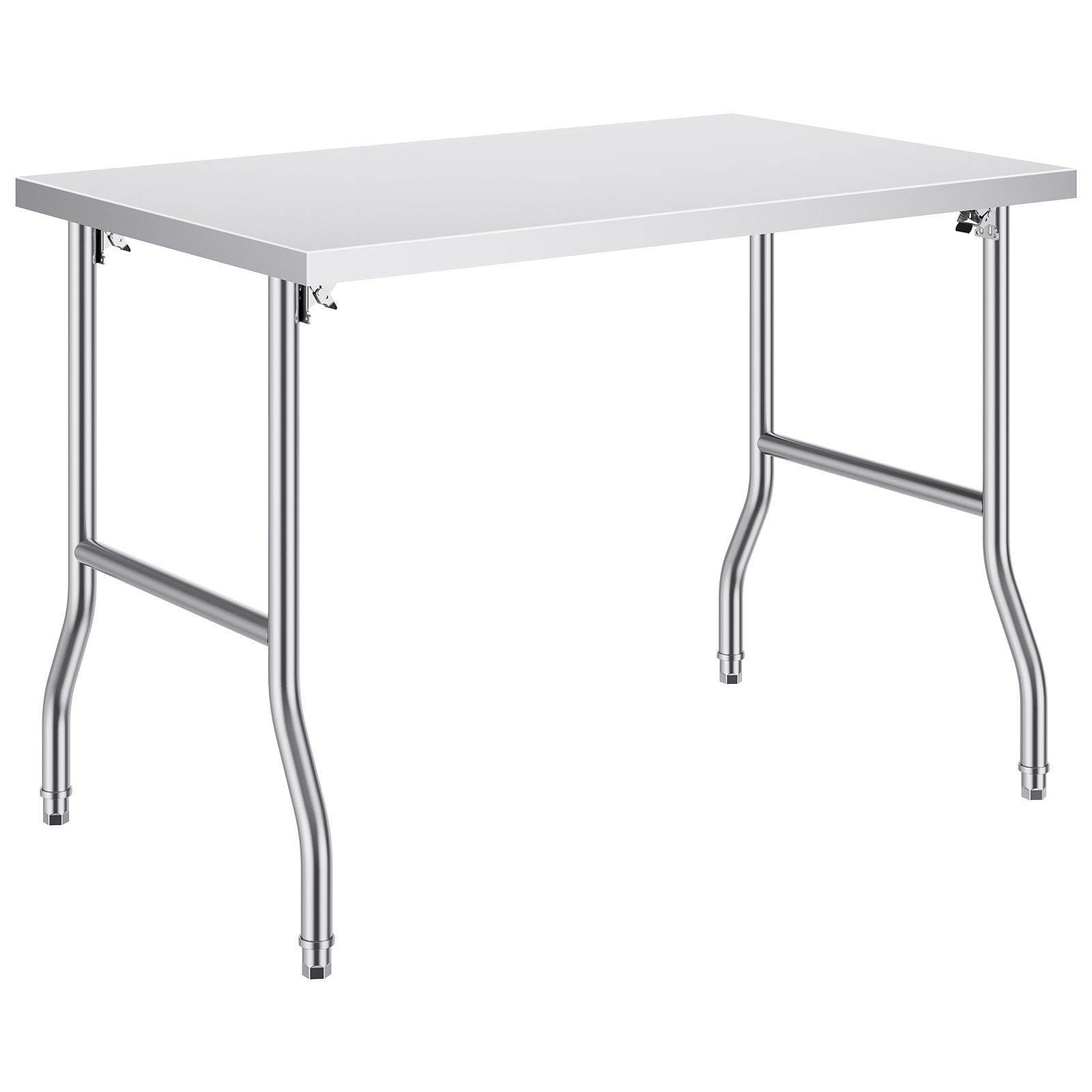 Folding Stainless Steel Work Table 48x30in, 300lb Capacity, Kitchen Garage Use