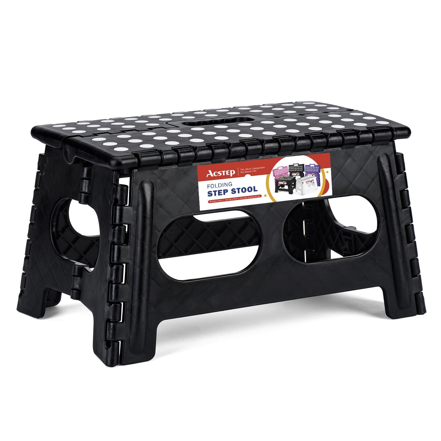 Folding Step Stool,15-Inch Extra Wide 9 Inch Height Heavy Duty Stepping Stool…
