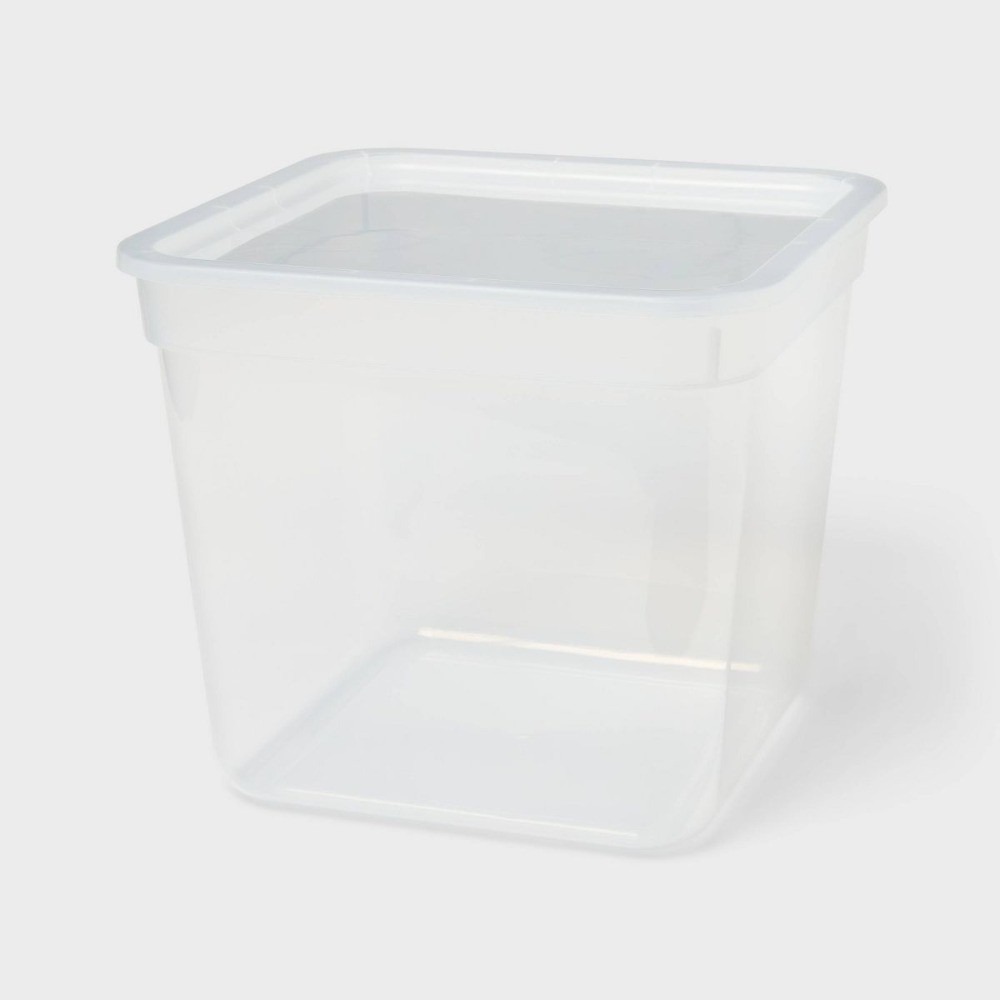Large Clear Modular Storage Basket Stackable Transparent Home Organizer Bin