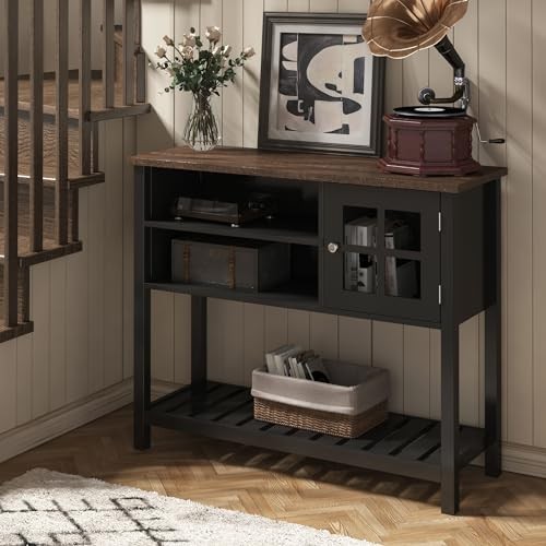 Farmhouse Coffee Bar ChooChoo Buffet Cabinet Black