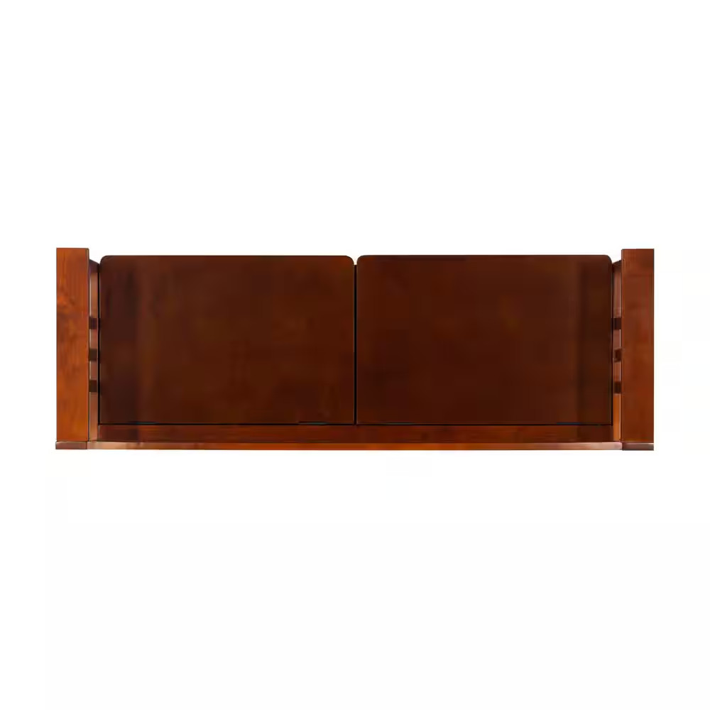 Shayla Walnut Storage Bench with Back 50 In.