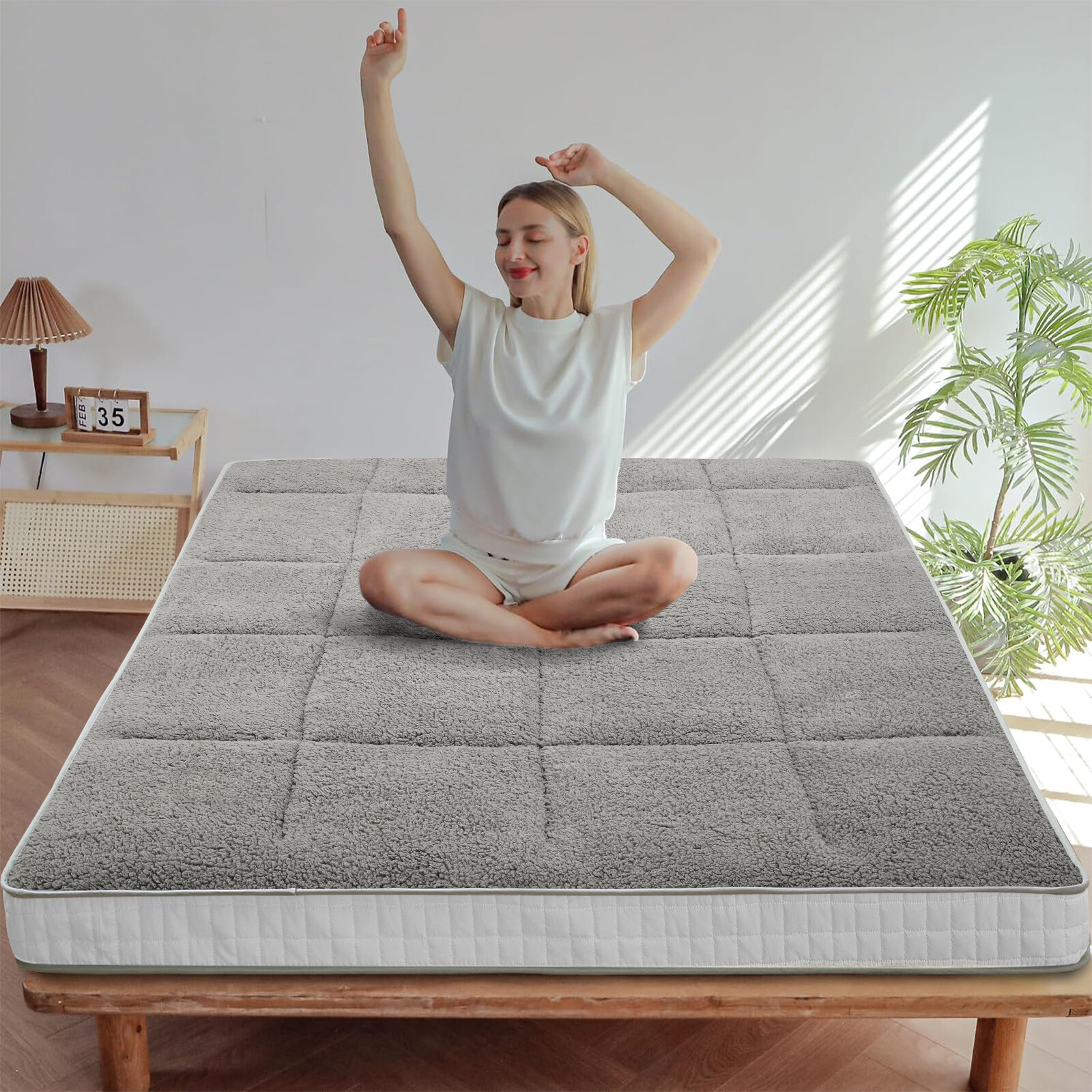 NAIZEA Foldable Janpanese Mattress, Roll Up Mattress Reviserble Winter Mattress