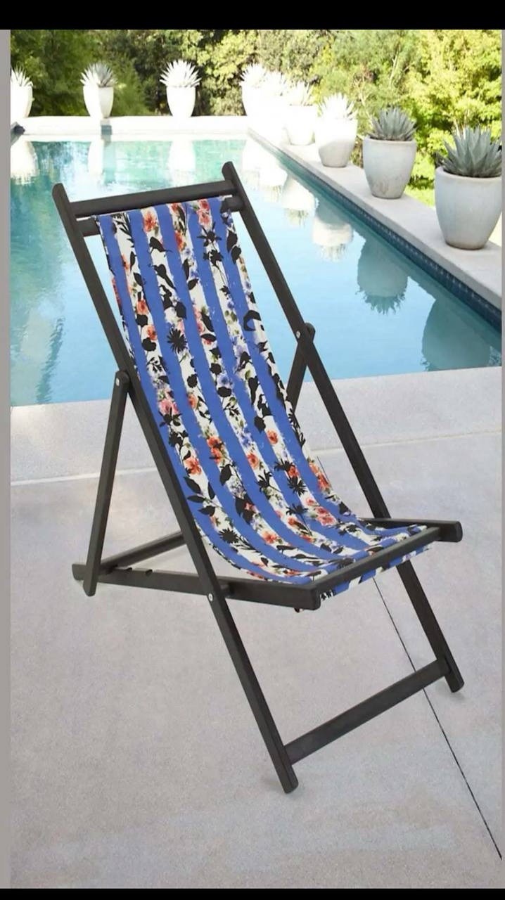 NEW IN BOX! Off-White Blue & White Stripes Deck Chair by Off-White Virgil Abloh