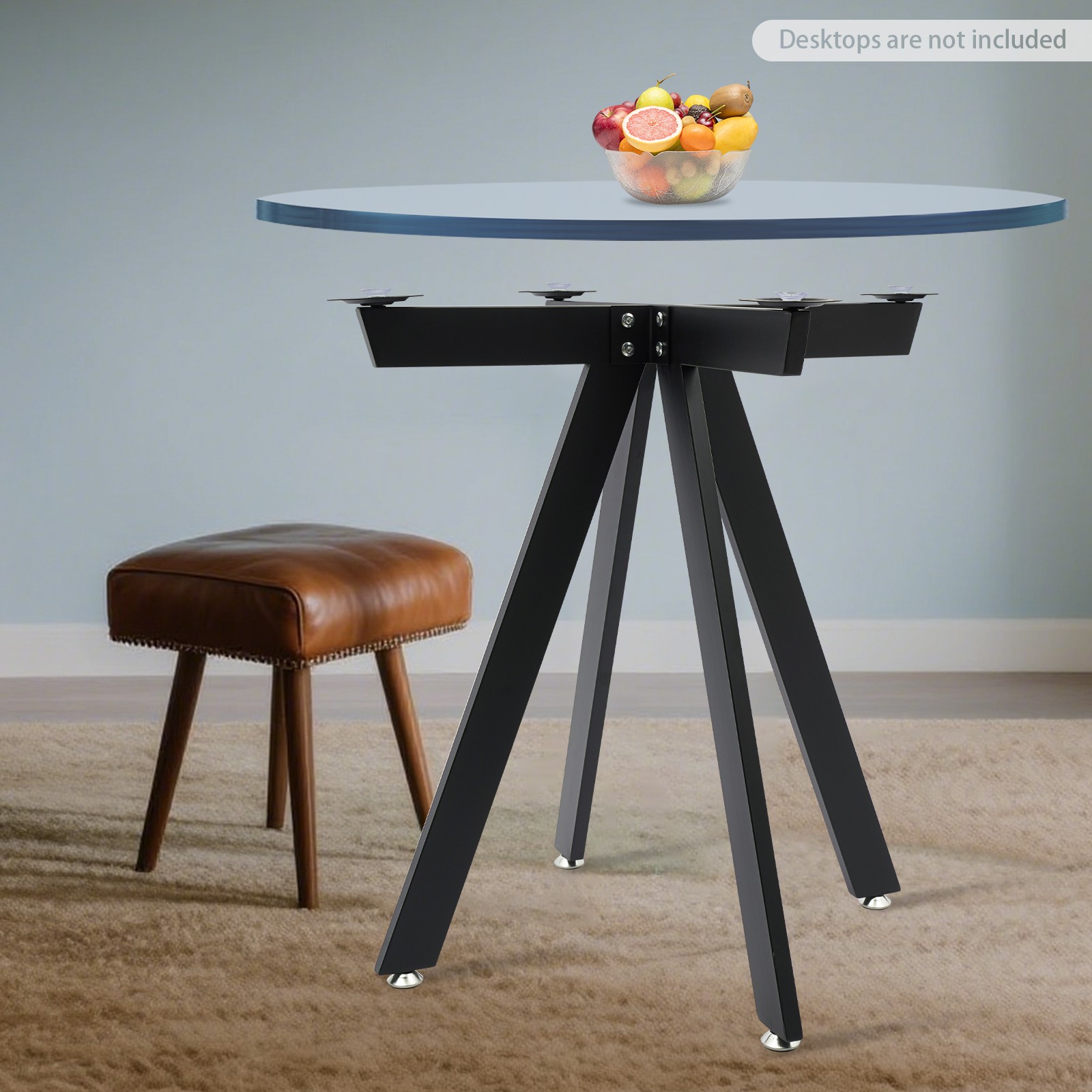28 inch Round Iron Table Base Leg 220LB Load Black for Dining Desk Coffee