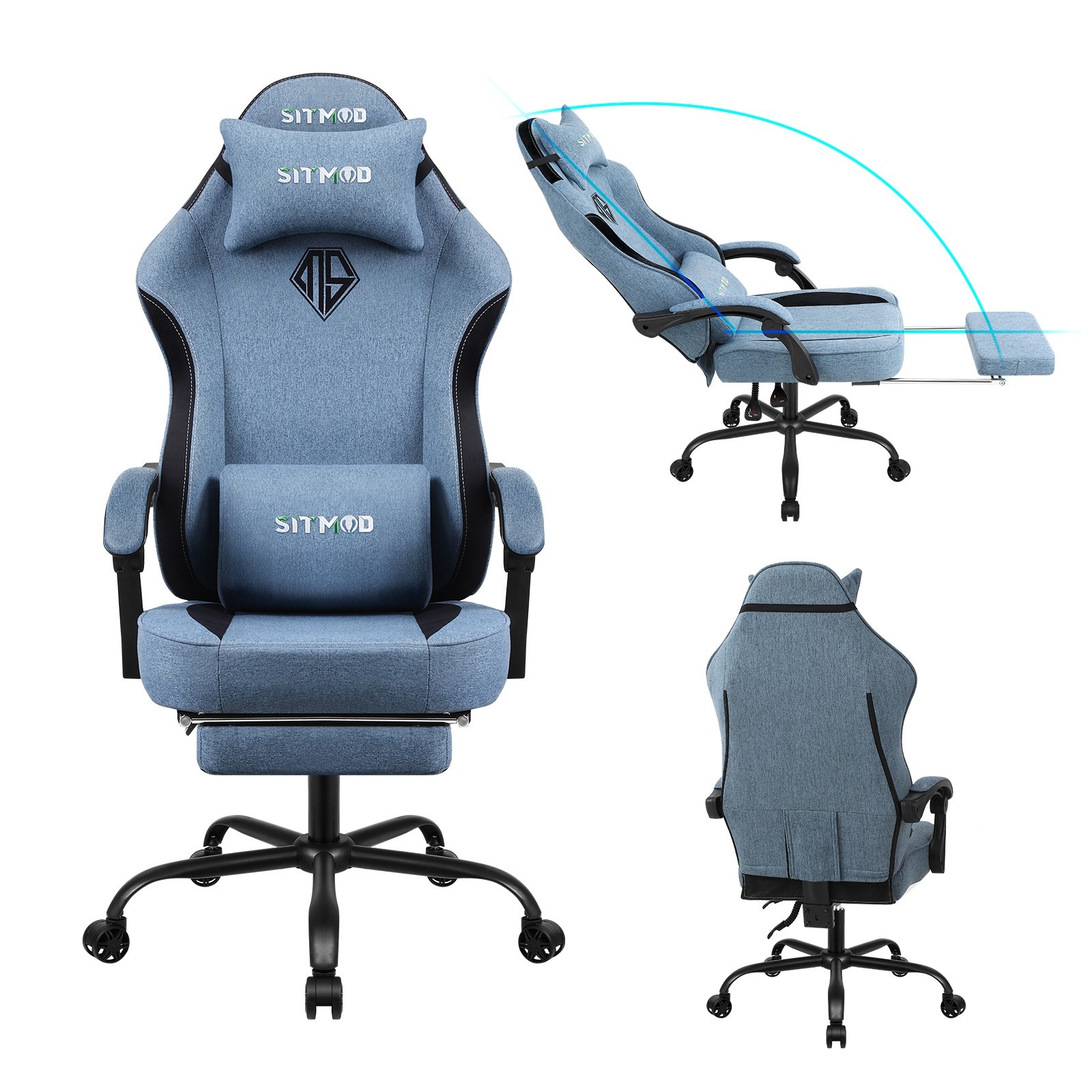 Gaming Chair, Video Gaming Chairs for Adults, Fabric Comfortable Computer Chair