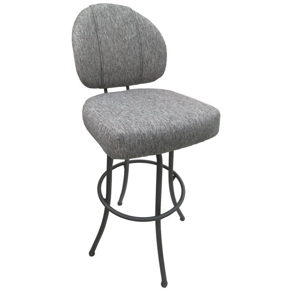 Pemberly Row Swivel Extra Tall 34-35″ Bar Stool with Custom Upholstery in Grey