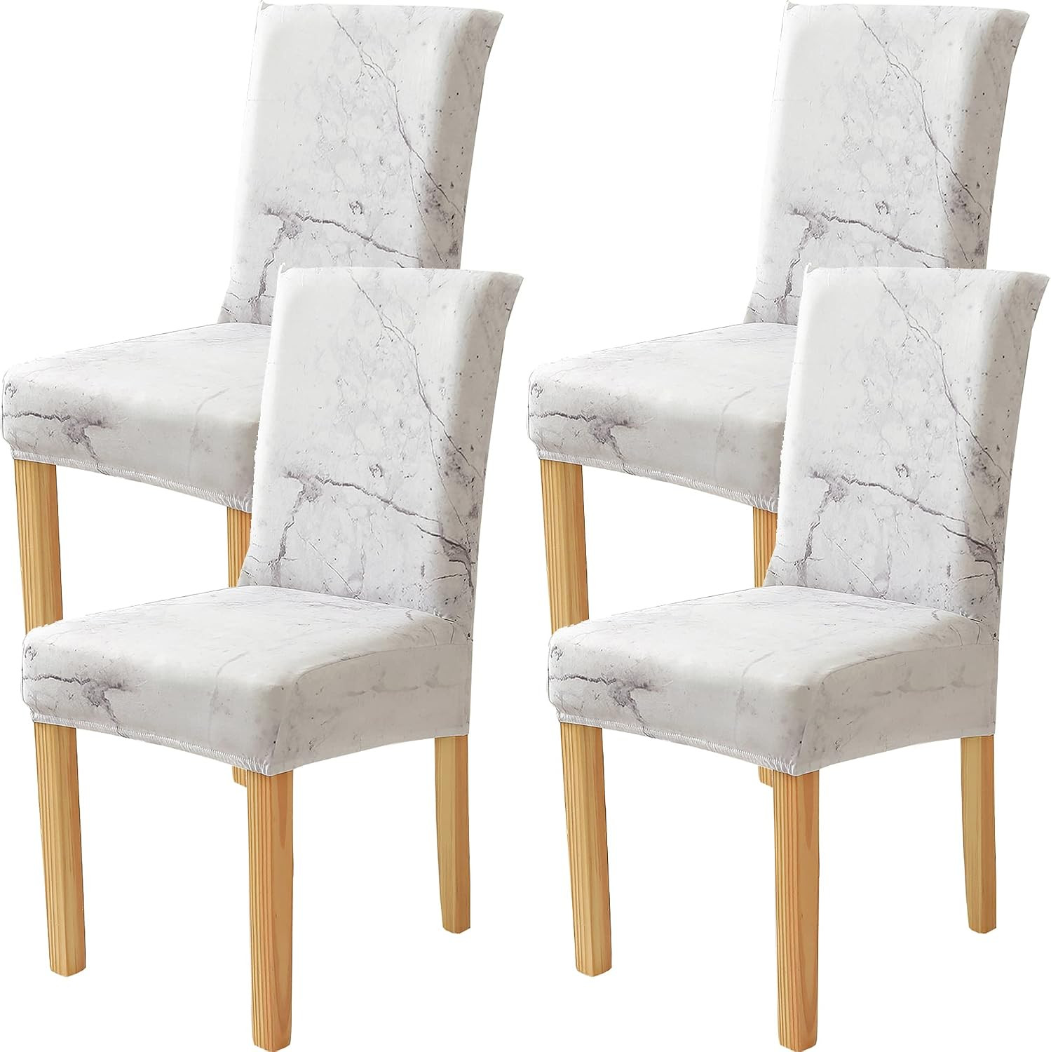 Chair Covers for Dining Room Set of 4 Pack Marble Slipcovers High Back Chairs Co