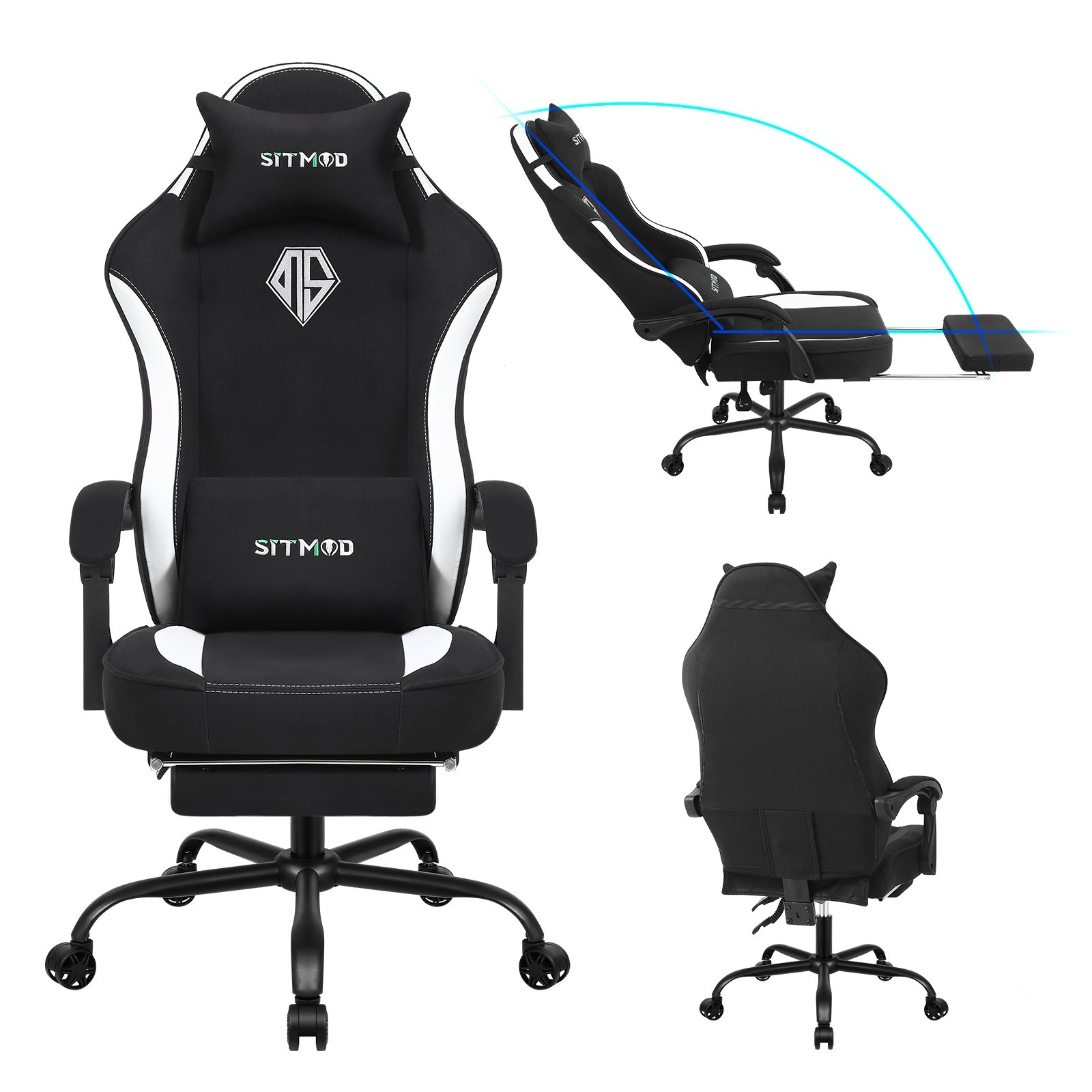Gaming Chair, Video Gaming Chairs for Adults, Fabric Comfortable Computer Chair
