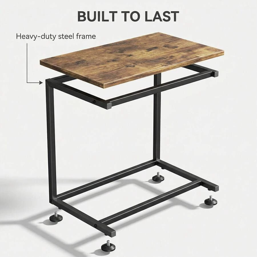 NEW 2ps C Shaped End Table 27 Inches High, Side Table For Couch Slide Under