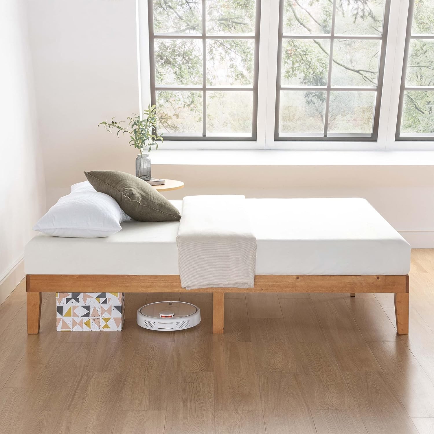 Elegant 12-Inch Natural Pine Twin Bed Frame – Sturdy, Quick Assembly, Noise-Free