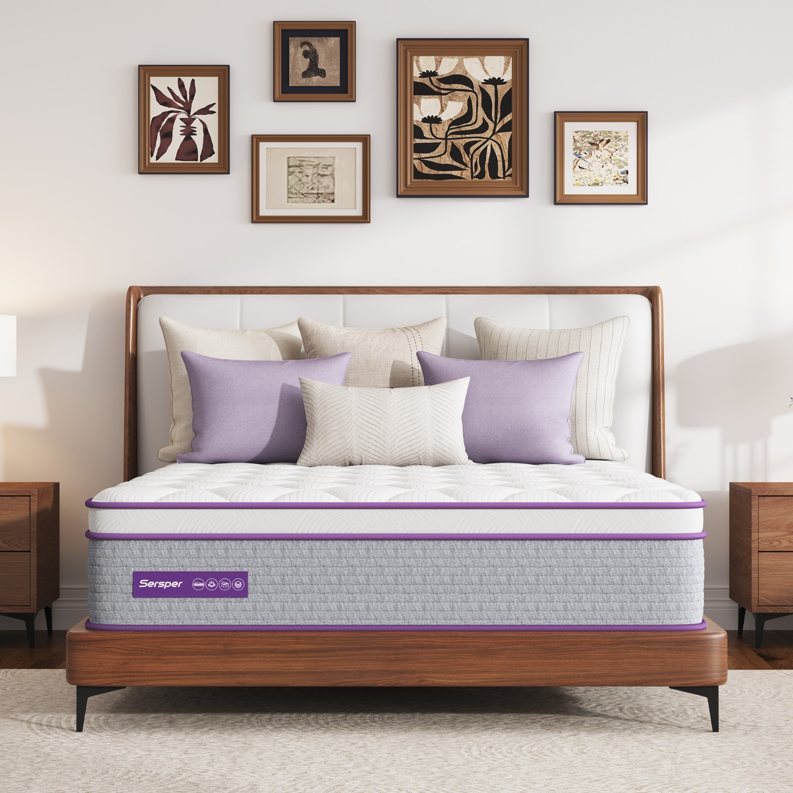 12/14 in Pillow Top Foam & Spring Hybrid Mattress Pocket Coil – Queen King Size
