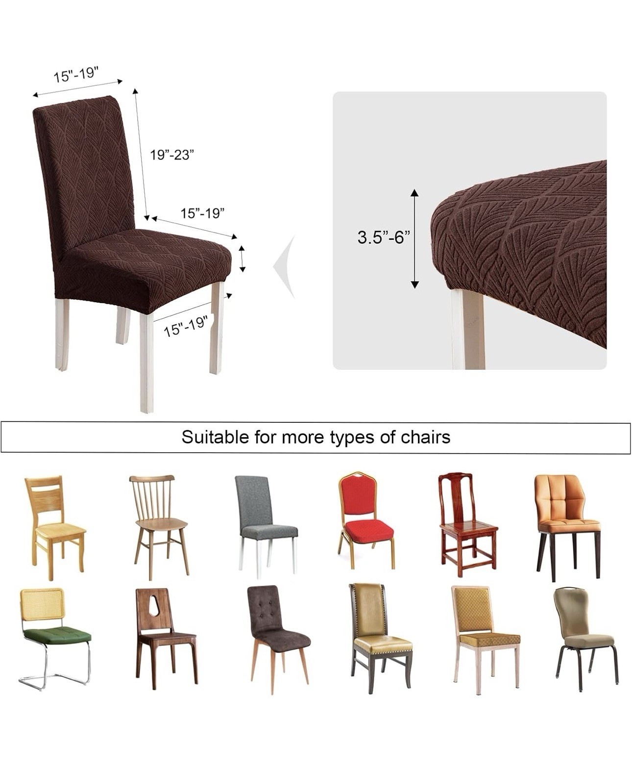 6 Of Waterproof Dining Chair Covers, Chair Covers for Dining Room, Stretch