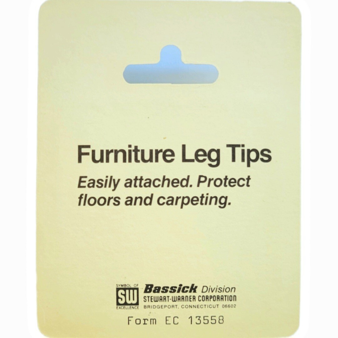 Vintage Bassick Furniture Leg Tips 5/8″ White Plastic Set Of 4 Part No 11600 New