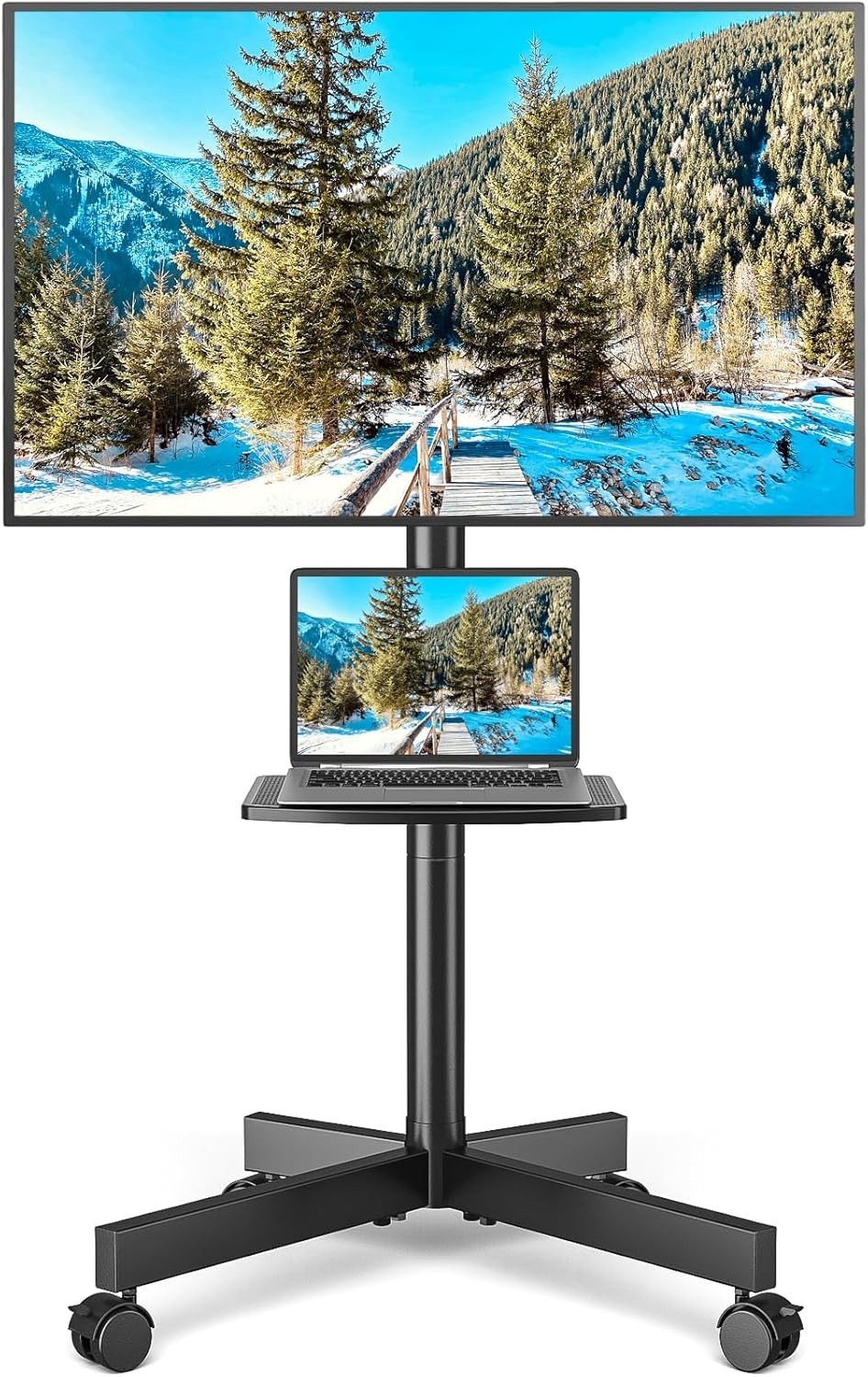 Rolling TV Stand W/ Shelf 23-65 inch TVs up to 88lbs Portable Mobile TV Cart