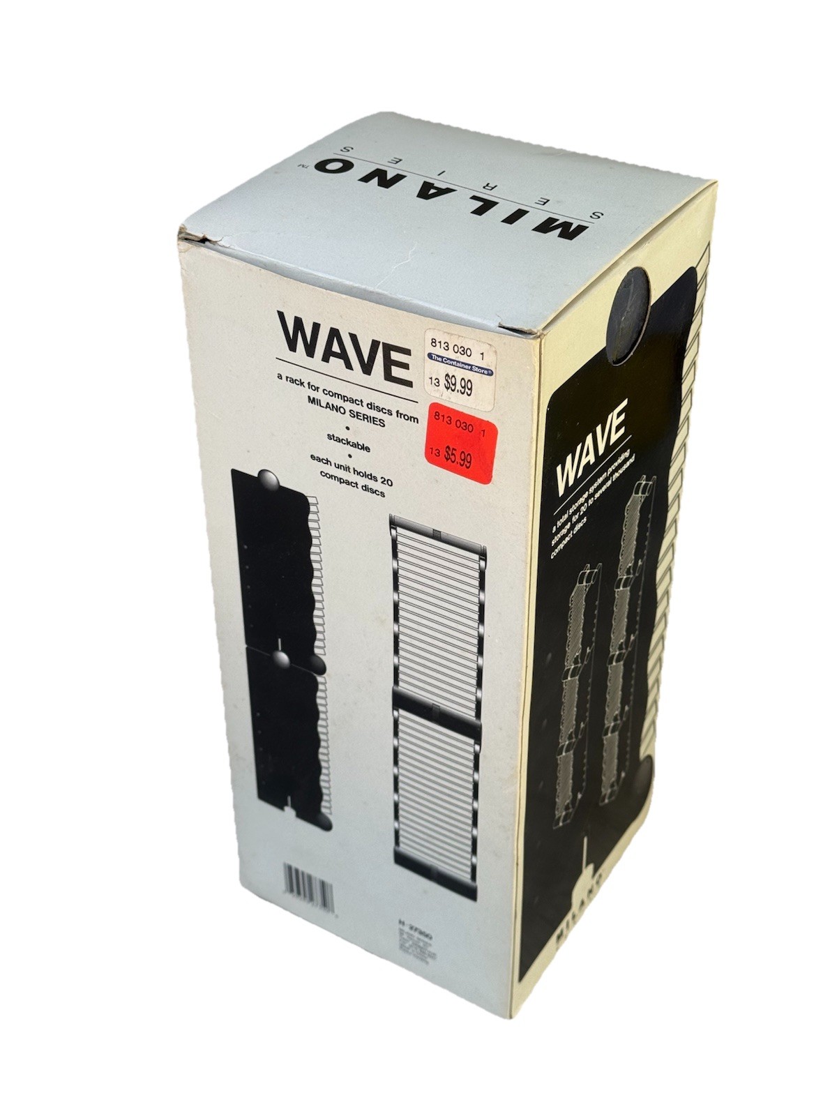 1990s Wave Stackable 20 CD Rack Music Compact Disk Storage MILANO H-27350 NEW