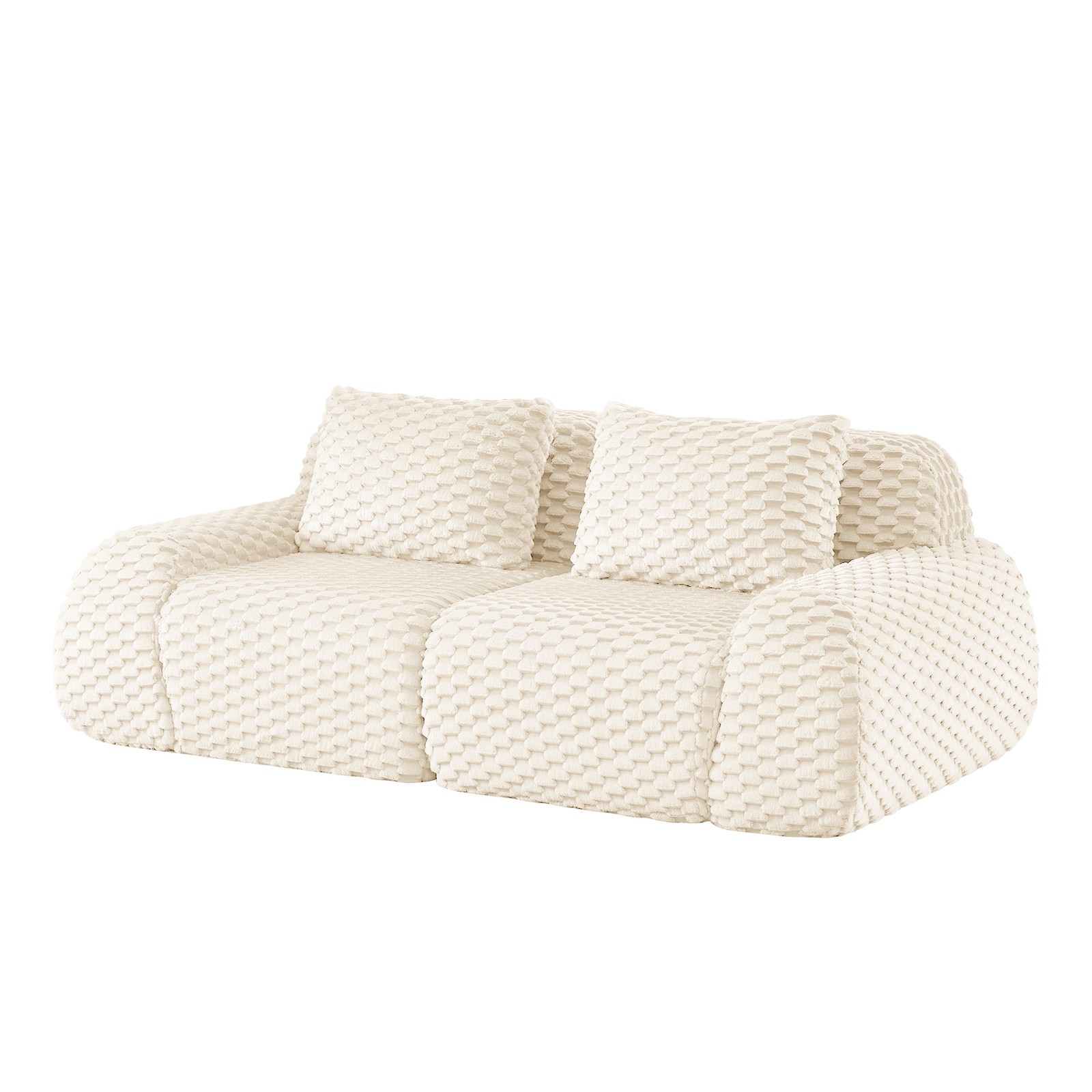 82″ 2-Seater Sectional Sofa Flannelette Upholstery Couch Loveseat No Assembly