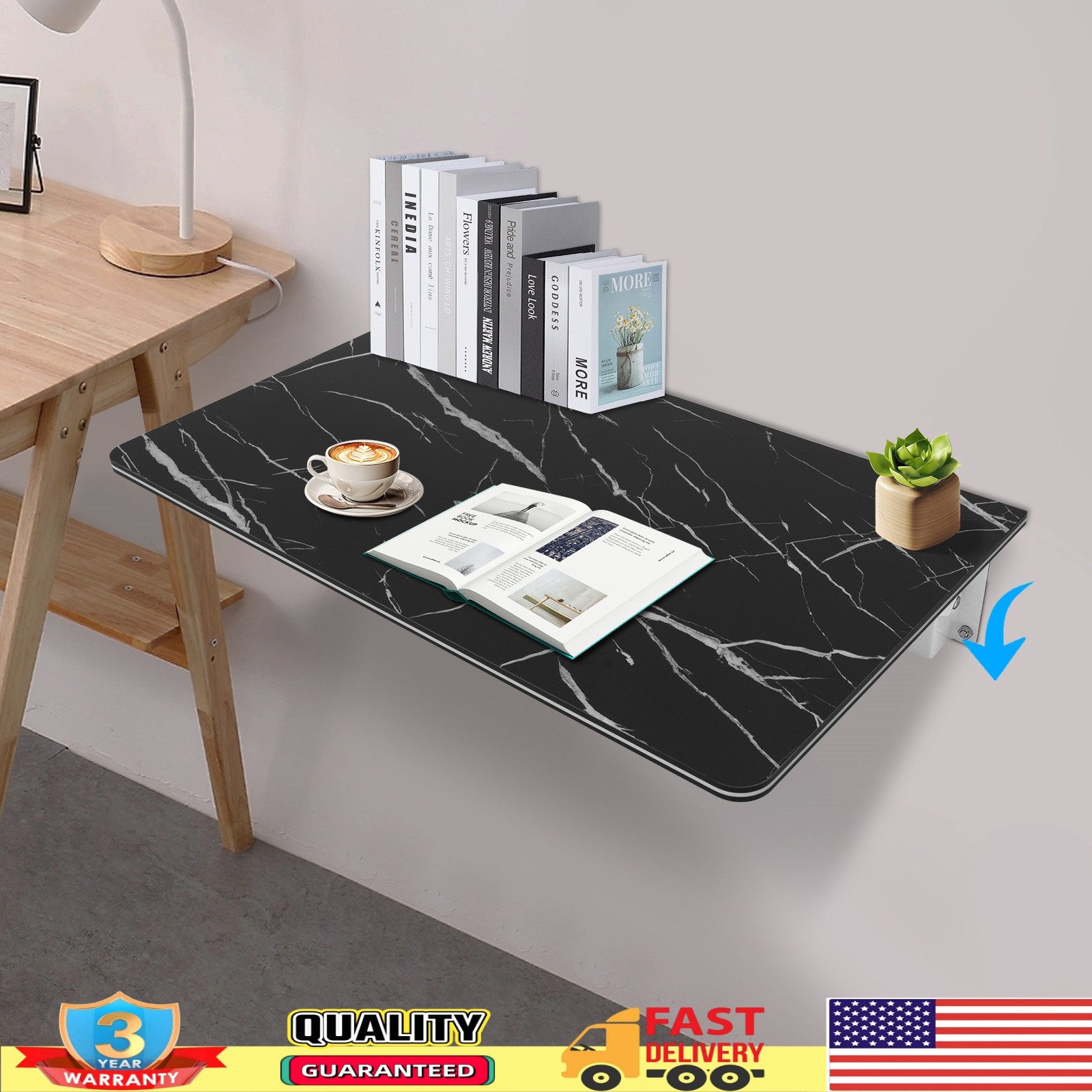 Wall Mounted Desk Folding Wall Desk Wall Mounted Folding Table 35.43*19.69 in