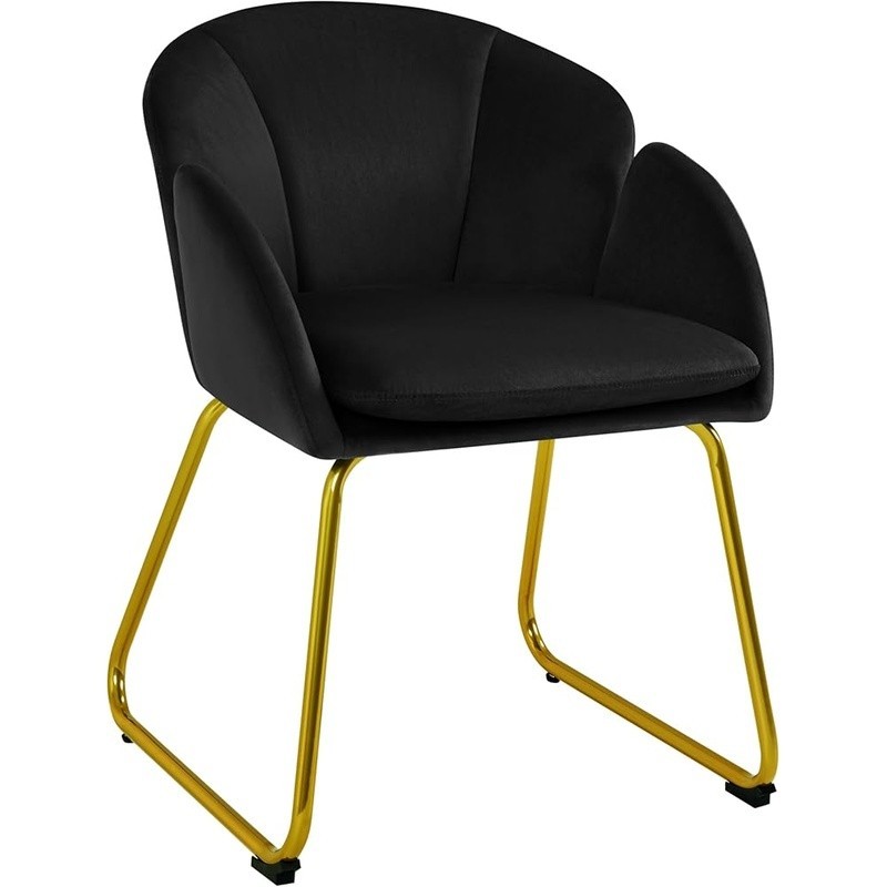 Elegant Petal Design Accent Chair Comfortable Flared Backrest Smooth Assembly US