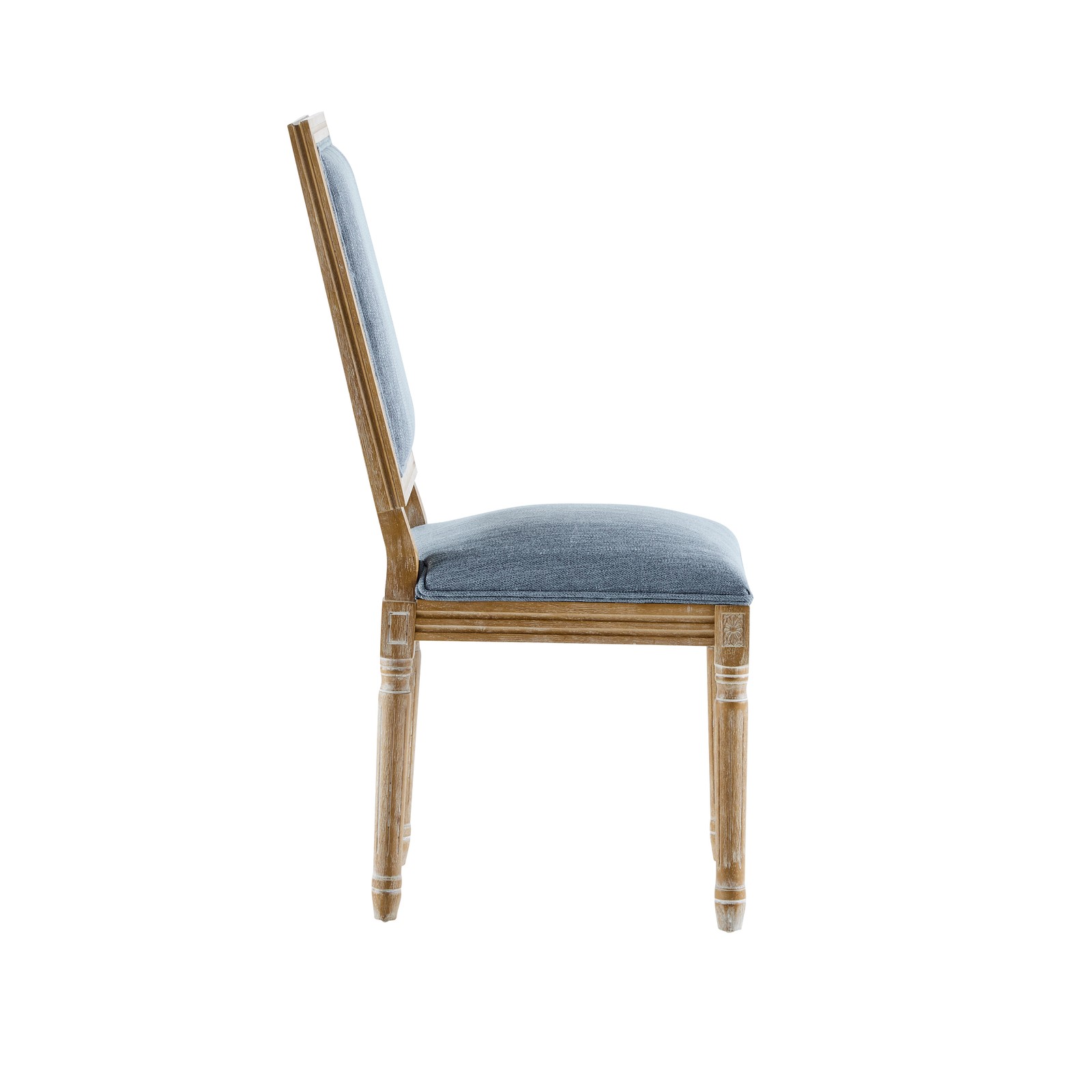 French Country Dining Chairs Set of 2 Solid Wood Upholstered High Back Slate