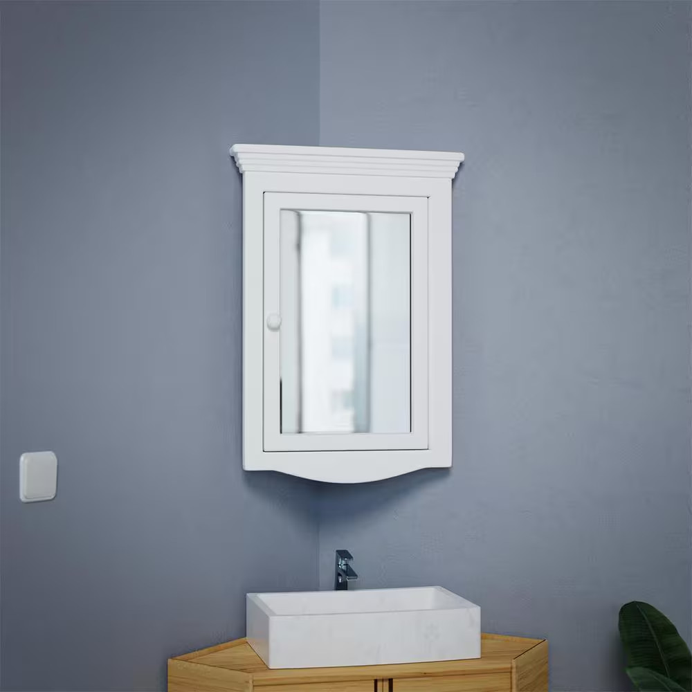 Bethpage 20-1/8 Inches Width X 27-1/8 In. Height Corner Wood Wall Mounted Bathro