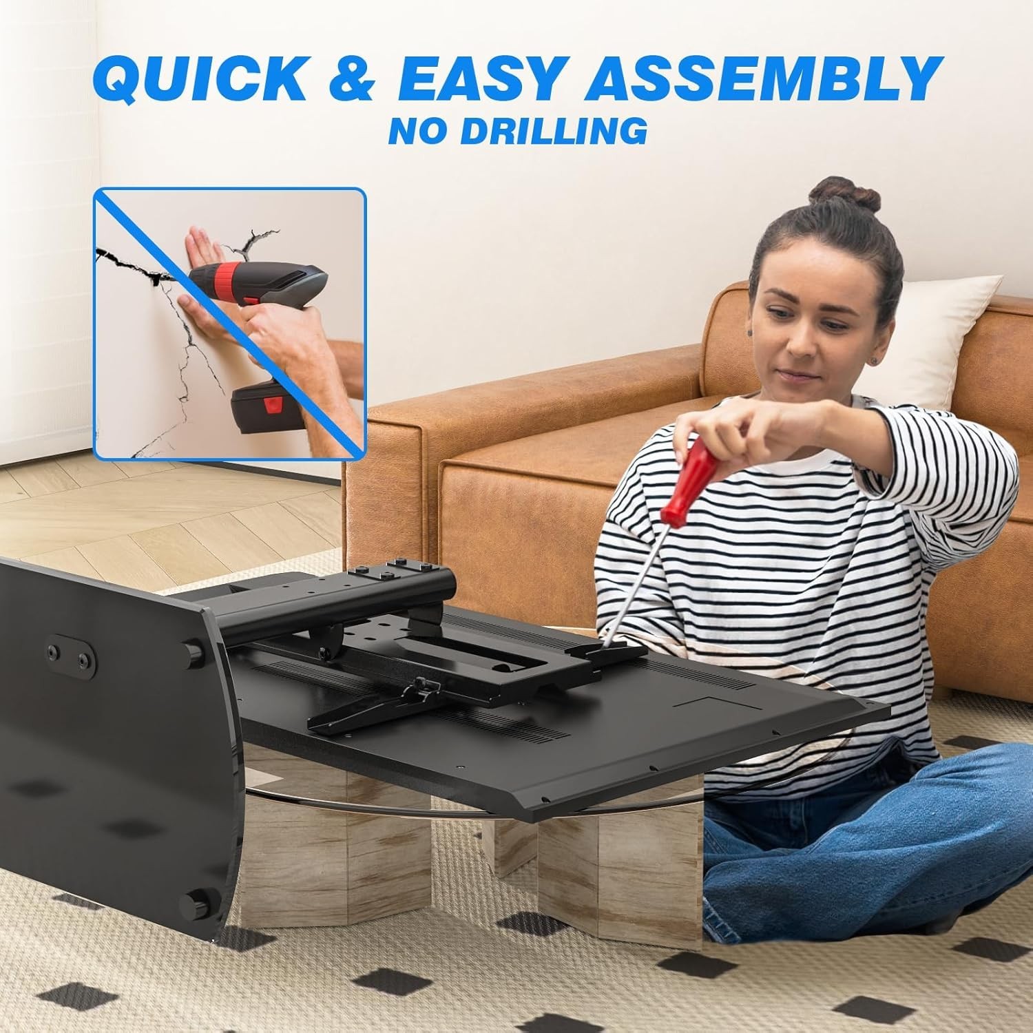 Pedestal TV Stand Mount for 27-60″ TVs, 88 lbs Capacity