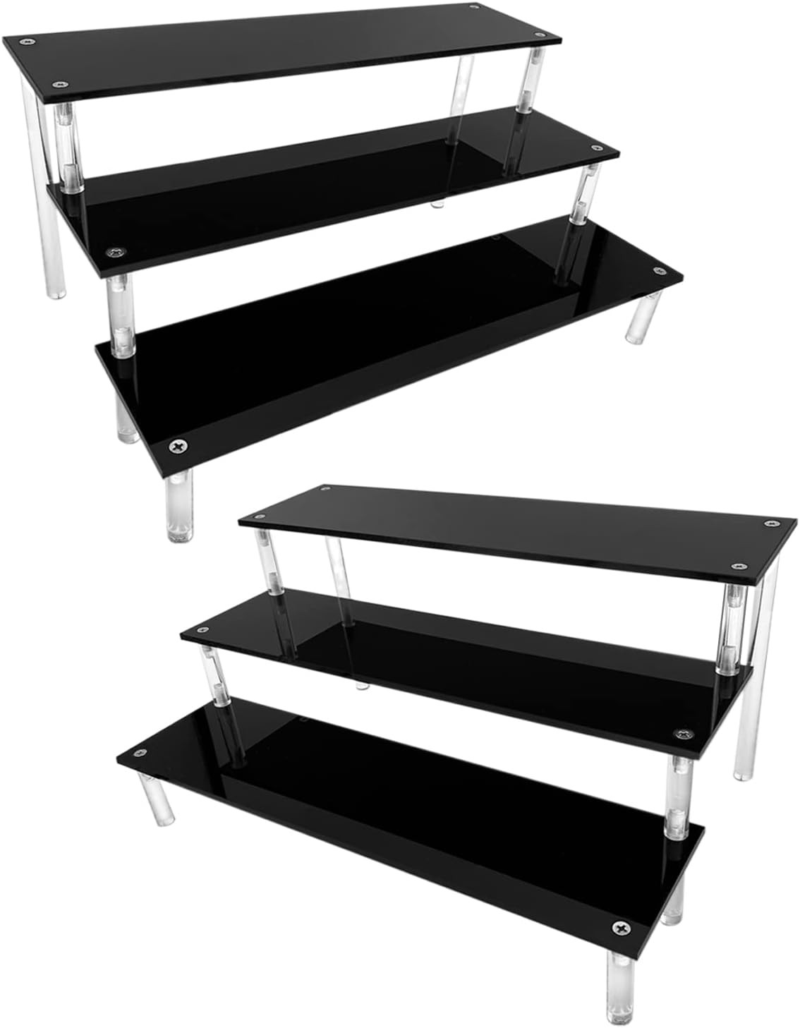 Acrylic Riser Black Acrylic Shelf Riser 3 Tier Perfume Organizer Cologne Display